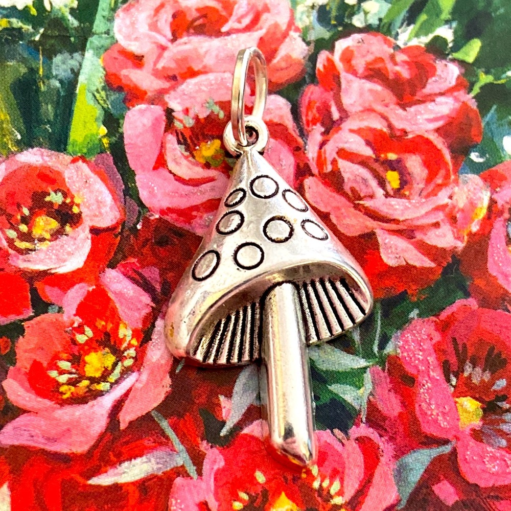 5/$10❤️❤️❤️NEW TIBETAN SILVER MUSHROOM CHARM PENDANT